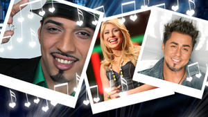 DSDS-Kandidaten Mehrzad Marashi, Linda Teodosiu und Mike Leon Grosch