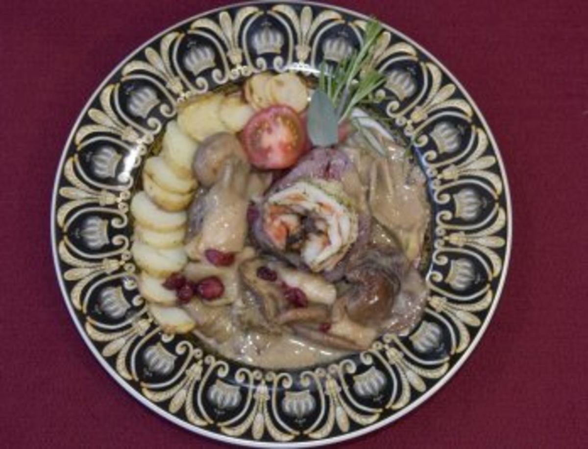 Rezept: Rinderfilet à la Pompöös mit Scampi und Gemüse (Harald Glööckler)