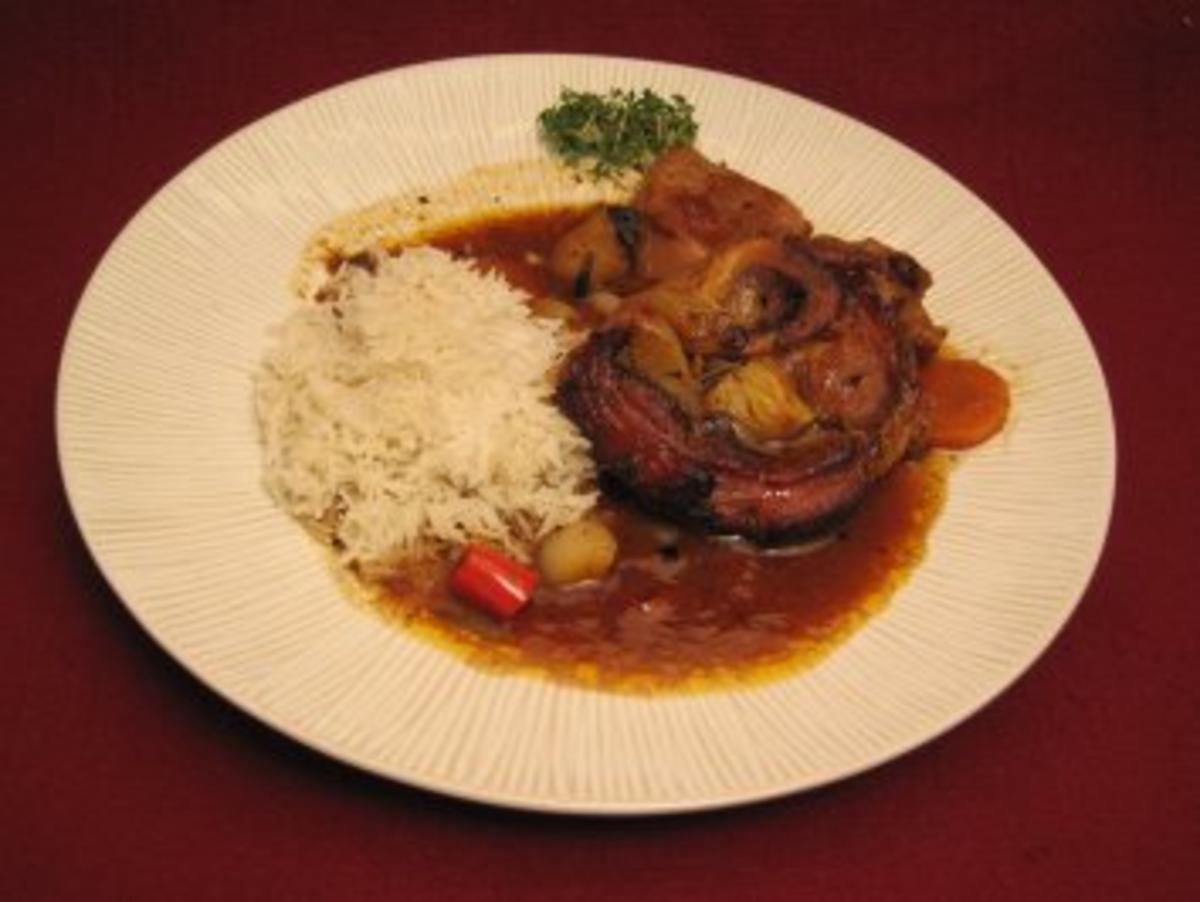 Rezept mit Bild: 11.06. Anne: Ossobuco an Basmatireis mit Salat Fix
