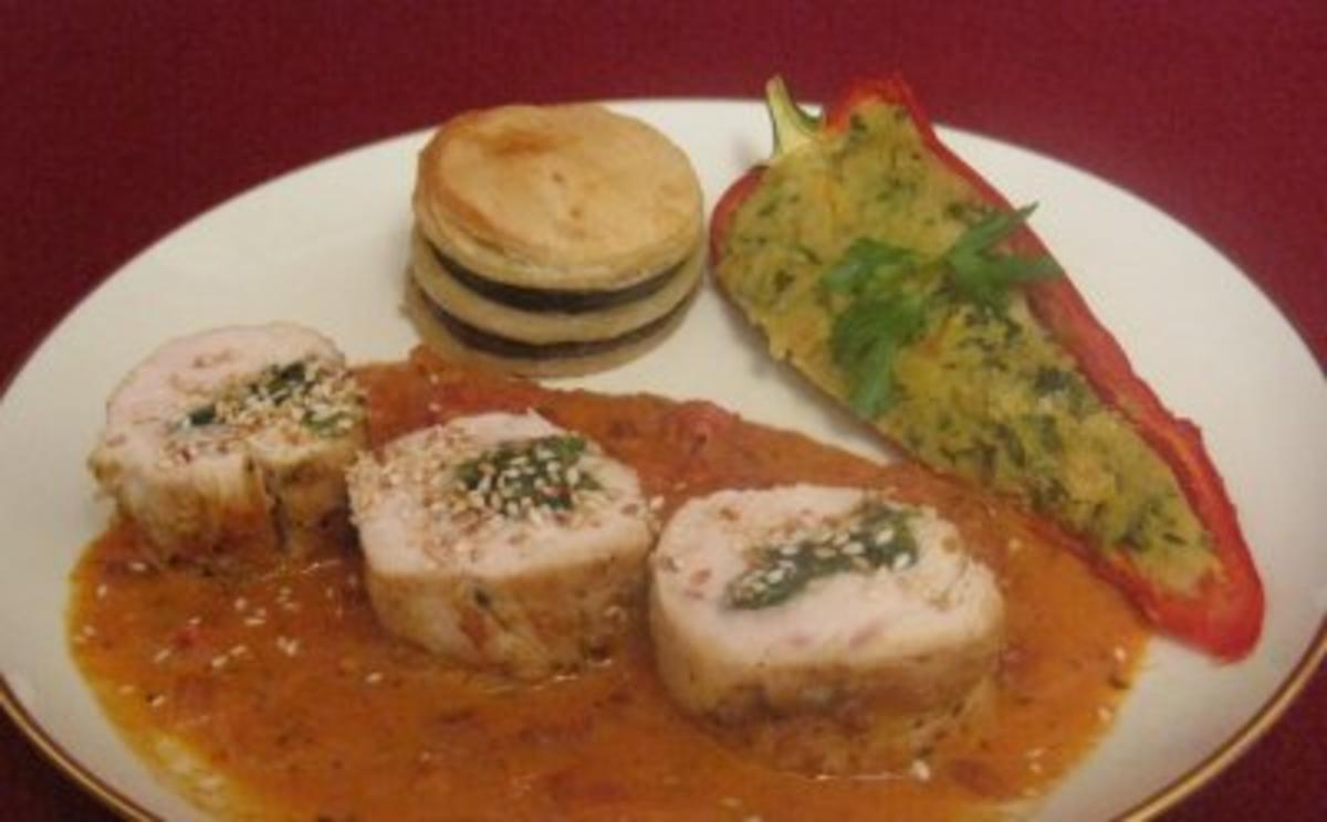 Rezept mit Bild: 18.10. Mirca: Gerolltes Hähnchen an orientalischem Gemüse