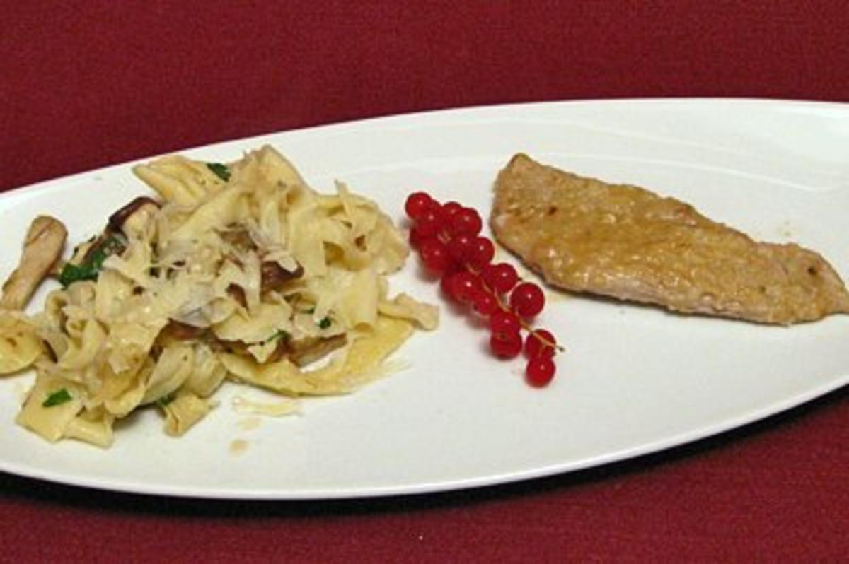 Rezept mit Bild: 25.11. Davide: Scaloppine al Marsala mit hausgemachten Bandnudeln und Steinpilzen
