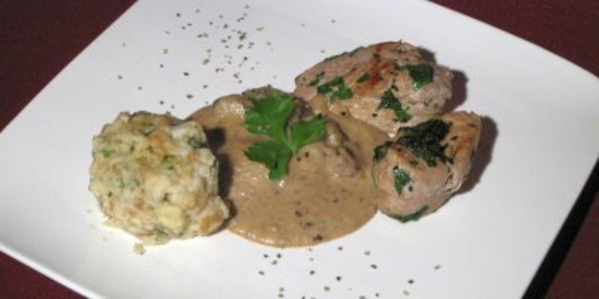 Rezept mit Bild: 28.12. Janine: Schweinelendchen an Maronencreme mit Semmelknödeln