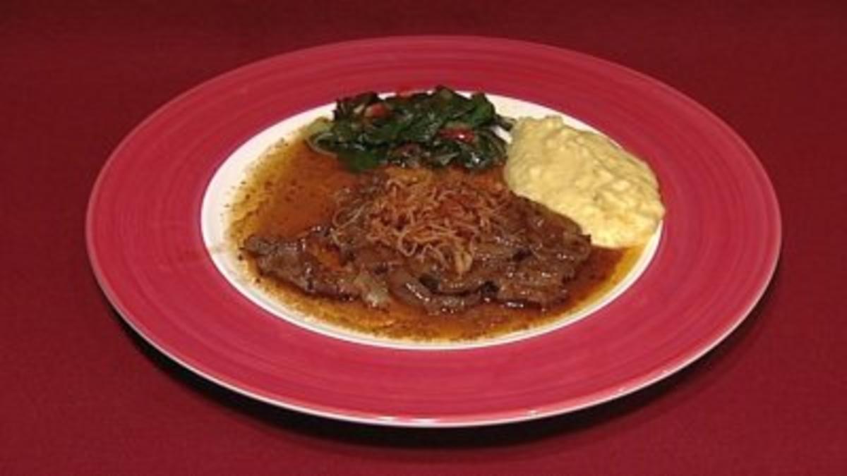 Zwiebelrostbraten mit Stampferdäpfel und Mangoldgemüse (Rosi Schipflinger) Sendung vom 12.02.2012
