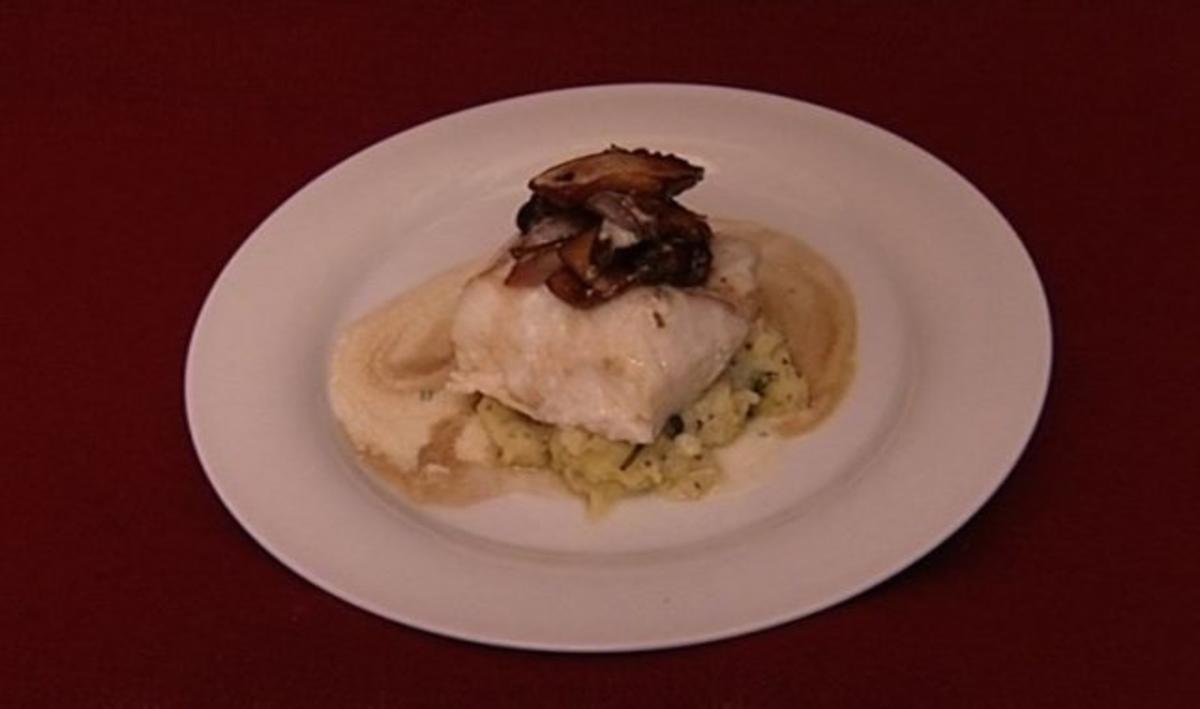 Rezept mit Bild: Kabeljau mit Kartoffelstampf und Kräuterseitlingen (Judith Hildebrandt)