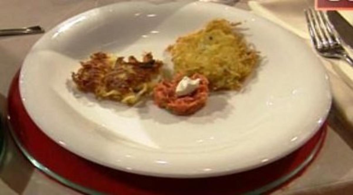 Rezept mit Bild: Reibekuchen mit Lachstatar 