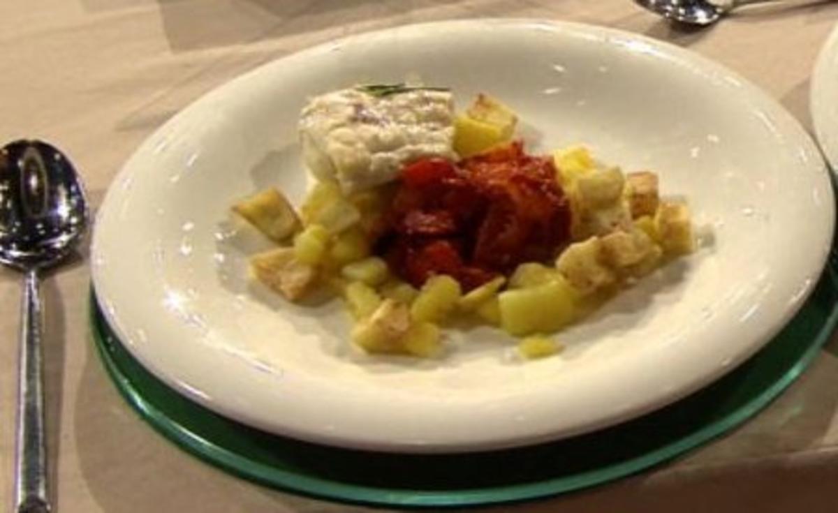 Rezept mit Bild: Seeteufel, Gemüse, Kartoffeln 