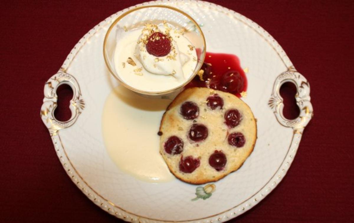 Rezept: Kirschpfannküchlein mit Vanilleeis und Eierlikörsoße