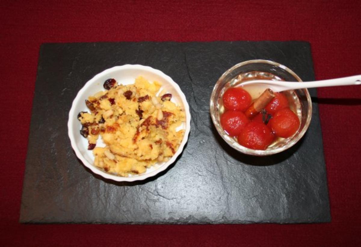 Rezept: Polenta-Schmarrn mit Kirschtomatenkompott
