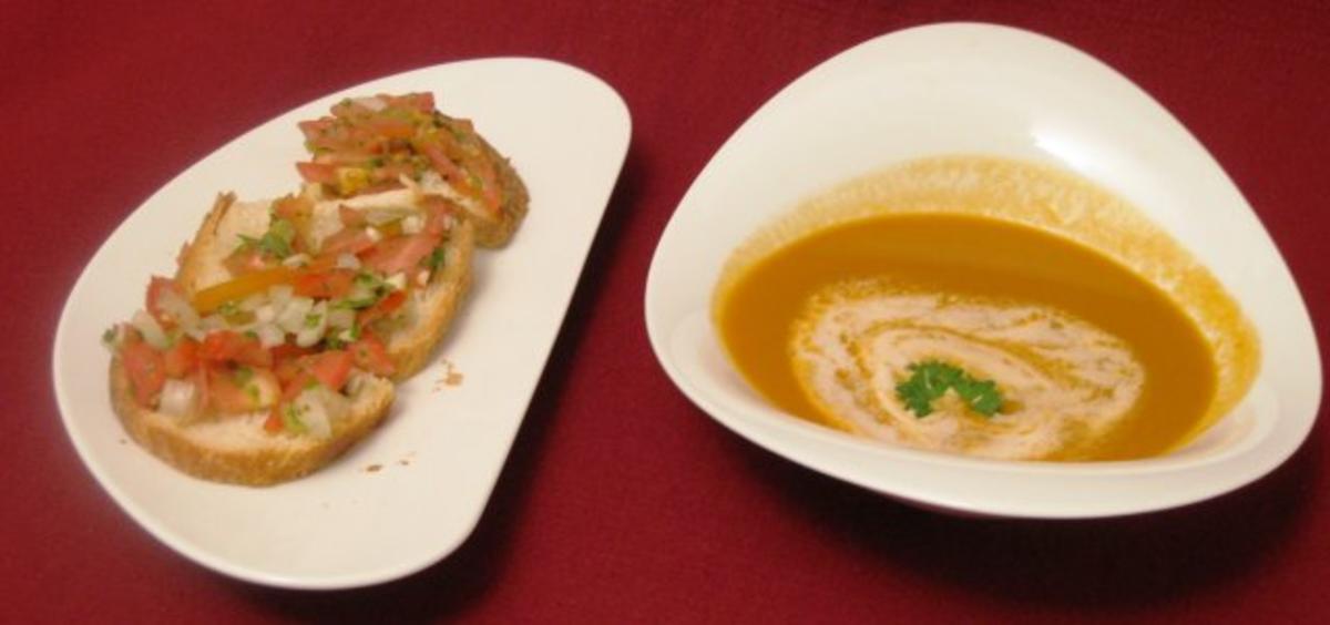 Rezept: Hummercappuccino mit Bruschetta